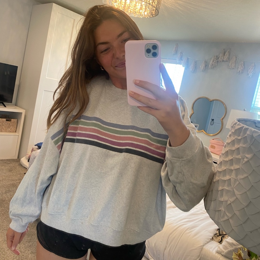 american eagle stripped sweatshirt